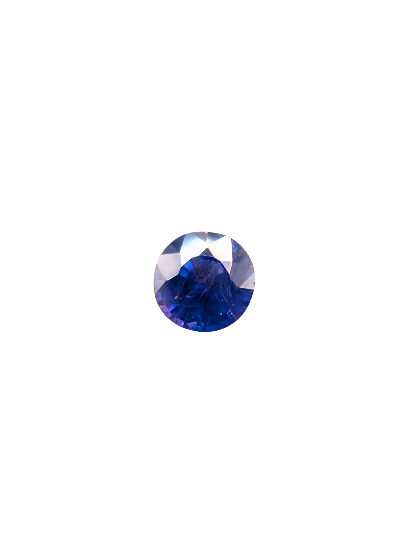 0.74ct Natural Unheated Cornflower Blue Sapphire - Round Cut