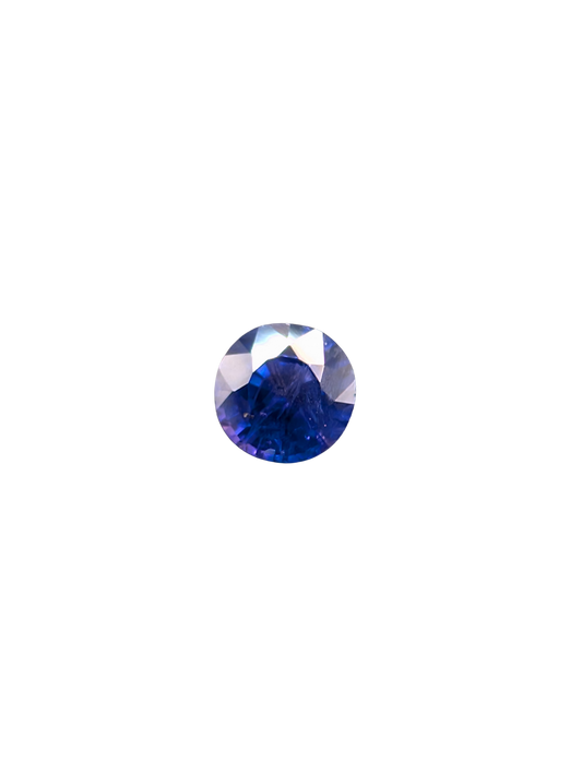 0.74ct Natural Unheated Cornflower Blue Sapphire - Round Cut